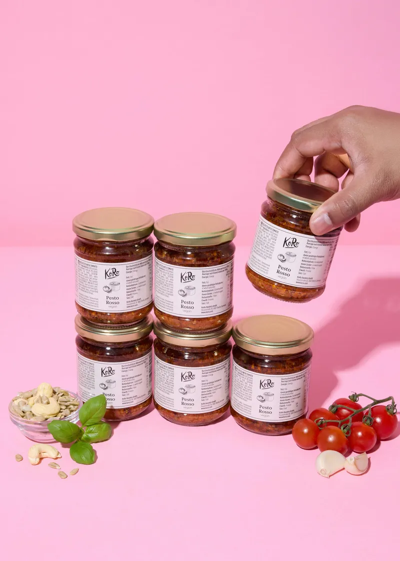 KoRo Veganes Pesto Rosso 6 x 180 g – Produktbild 4 von 5