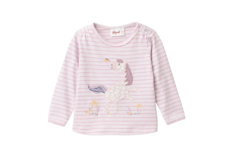 People Wear Organic People Wear Organic Langarmshirt mit Motiv GOTS zertifiziert, Rosa, – Produktbild 1 von 3