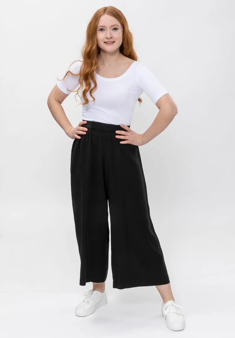 Lovjoi LOVJOI Damen vegan Hose Tavira Schwarz, Schwarz, – Produktbild 1 von 2