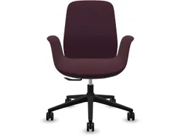 profim profim Bürodrehstuhl „ELLIE PRO“ mit Armlehnen, schwarz, Stoff: bordeaux – Produktbild 1 von 1