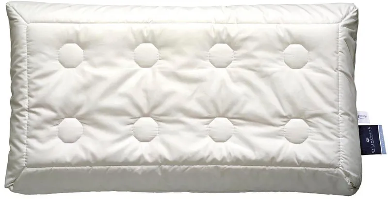 billerbeck Nackenstützkissen Concerto, Kissen 40x80cm, Füllung: hydrophiler Schaum VILAX HS, Bezug: Superfeiner Edel-Satin (100% Baumwolle), hydrophil, versteppt mit AIRSOFT®plus (90% Polyester-Hohlfaser, 10% Lyocell mit Silberanteil), Seitenschläfer, Bauchschläfer, Rückenschläfer, Die softe Matratzenauflage für hygienisch frischen Schlafgenuss, Gelb, – Produktbild 2 von 5