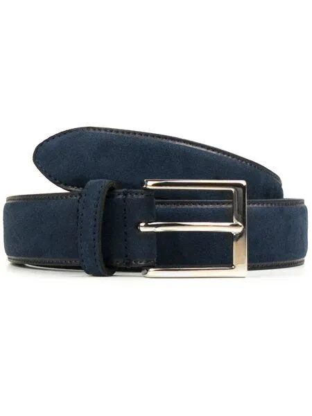Will's Vegan Shop Will's Vegan Shop Continental-Gürtel, 3,5 cm Veganes Wildleder Herren, Schwarzes veganes wildleder, – Produktbild 3 von 4