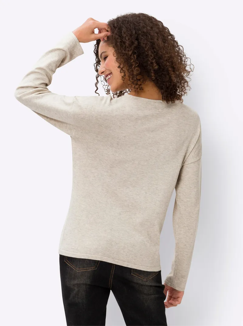 heine Feinstrickpullover sand-meliert, Sand-meliert, – Produktbild 2 von 2