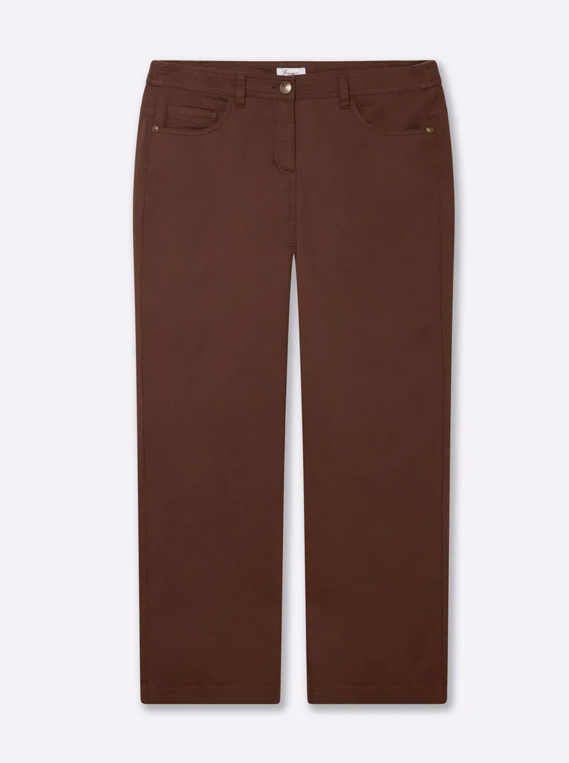 sheego 5-Pocket-Hose, Schoko, – Produktbild 1 von 2