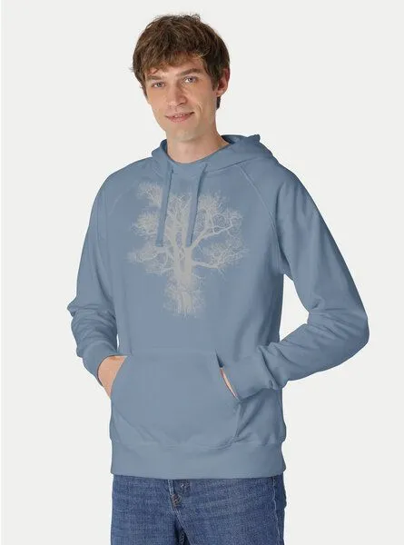 Peaces.bio - handbedruckte Biomode Peaces.bio - handbedruckte Biomode Bio-Herren-Kapuzensweater Chestnut, Schwarz, – Produktbild 3 von 3