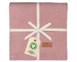 Babydecke DIKOS® Kuscheldecke Bordüre *100%* Bio Baumwolle, Geschenk zur Geburt, DIKOS, Strickdecke 75×100, Baby Erstausstattung Neugeborene, Babygeschenk – Produktbild 1 von 1