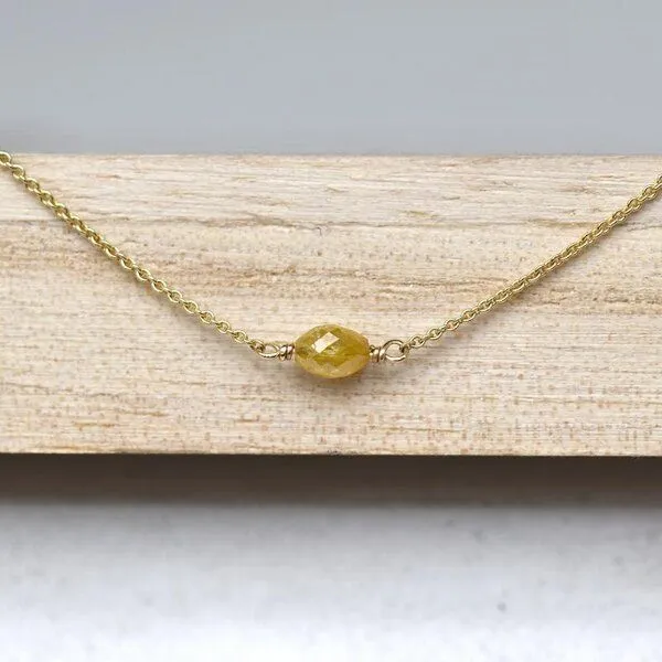 Eppi Eppi Goldener Choker mit gelbem Diamant Melodei, Gold, – Produktbild 2 von 4