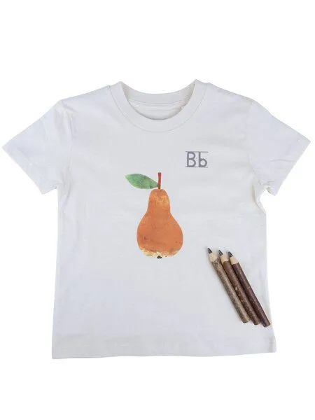 MelaDi Meladi Kinder Shirt aus Biobaumwolle - Birne auf Natural Raw – Produktbild 4 von 8