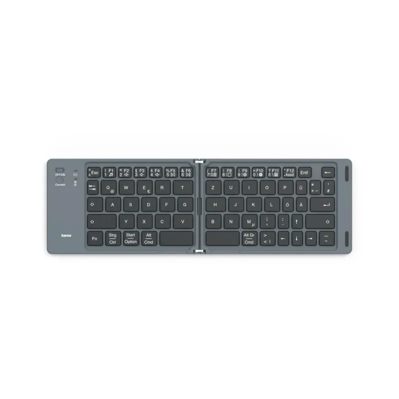 Hama Hama Bluetooth®-Mini-Tastatur "Travel 450", faltbar, kabellos, Schw., QWERTZ DE – Produktbild 1 von 5