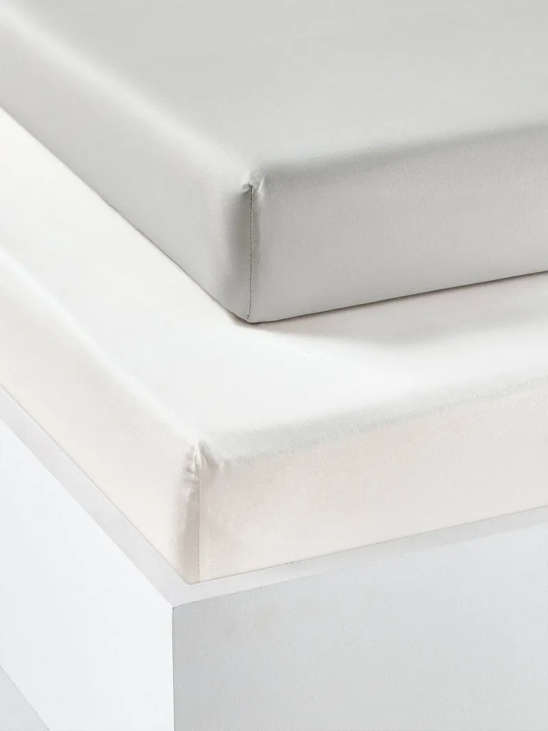 Vertbaudet Vertbaudet 2er-Pack Spannbettlaken Kinder, Perlgrau, – Produktbild 1 von 2
