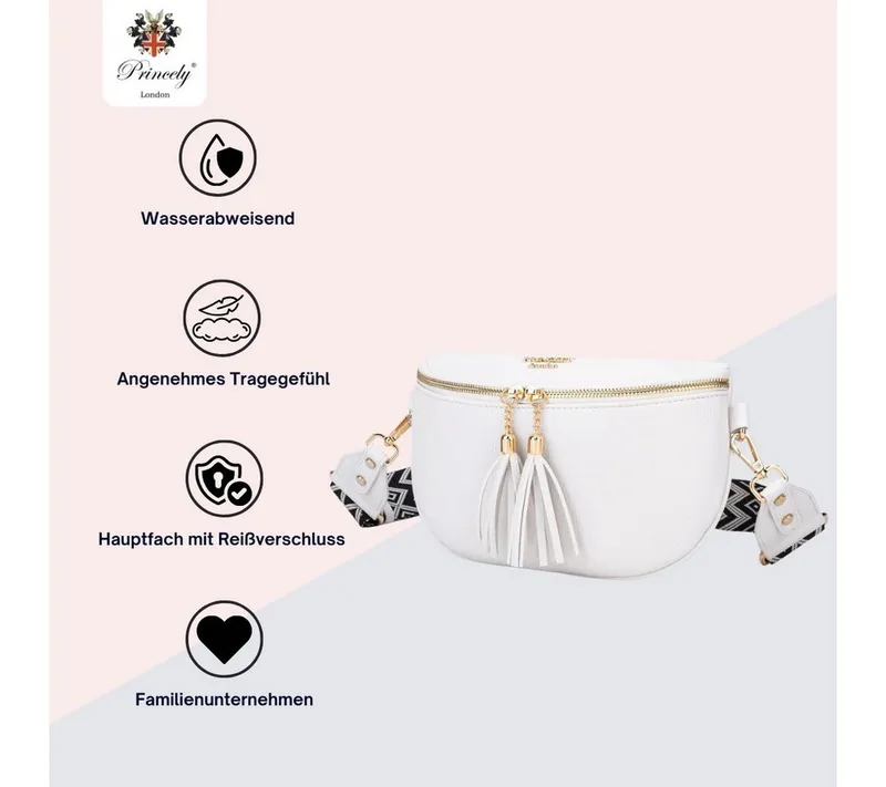 Princely London Umhängetasche Tasche Diana – Elegante Crossbody Tasche, Weiß, – Produktbild 2 von 5