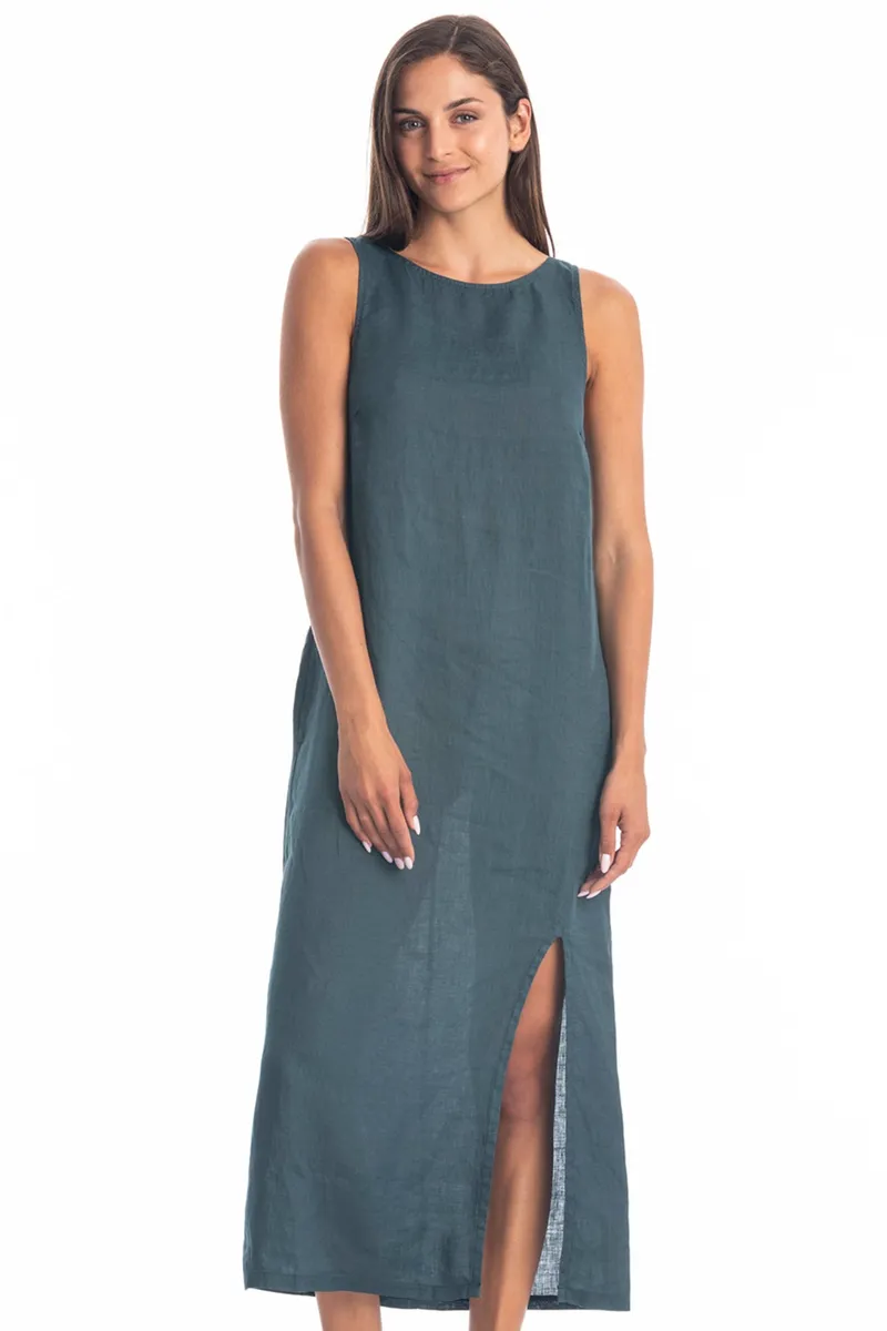 RAVENS VIEW IBIZA RAVENS VIEW IBIZA Damen vegan Kleid Nicola Ozeanblau, Teal, – Produktbild 2 von 2