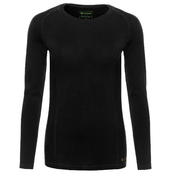 Kaipara - Merino Sportswear Kaipara - Merino Sportswear Merino T-Shirt Langarm Slimfit Raglan 250 Damen, Schwarz, – Produktbild 2 von 3