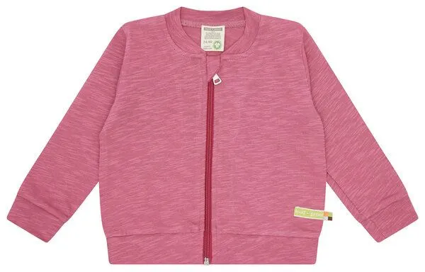 loud + proud loud + proud Babys & Kinder Collegejacke Slub Jersey, GOTS zertifiziert, Rouge(pink), – Produktbild 2 von 2