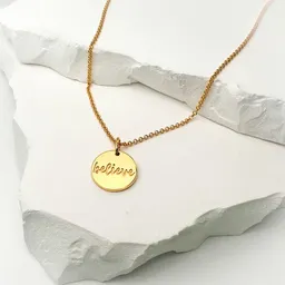 MOANINA MOANINA Kette Believe Coin - 925 Silber/18k Gold Vermeil - 3 Längen – Produktbild 1 von 1