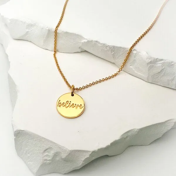 MOANINA MOANINA Kette Believe Coin - 925 Silber/18k Gold Vermeil - 3 Längen, Gold, – Produktbild 1 von 1