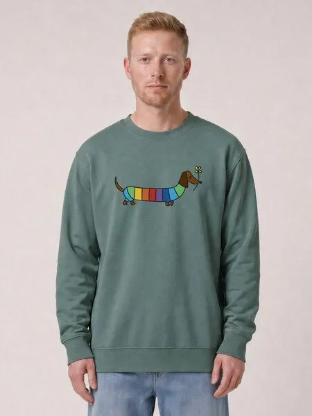 watapparel watapparel Sweatshirt Unisex Regenbogen Dackel, Green bay, – Produktbild 2 von 2