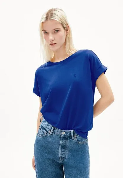ARMEDANGELS ARMEDANGELS IDAARA Damen T-Shirt aus Bio-Baumwolle, Lapis blue, – Produktbild 1 von 4