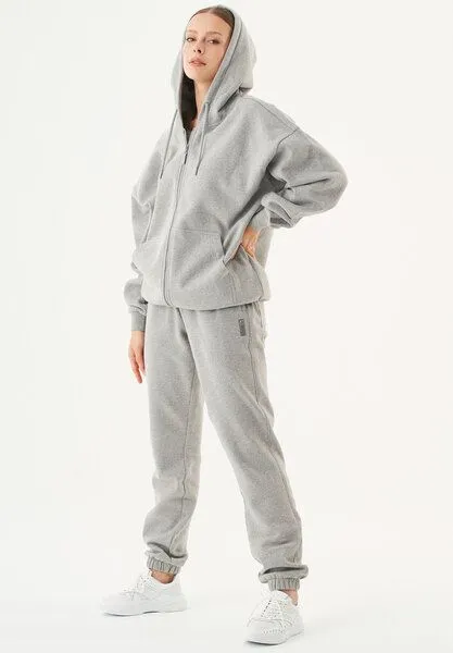 ORGANICATION ORGANICATION ESSENTIALS-JALE- Soft Touch Sweatjacke aus Bio-Baumwolle, Grey melange, – Produktbild 2 von 4