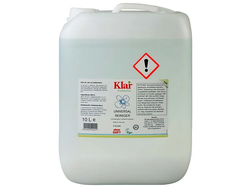 Klar Klar Universalreiniger "Sensitive" ohne Duft, 10 l – Produktbild 1 von 1