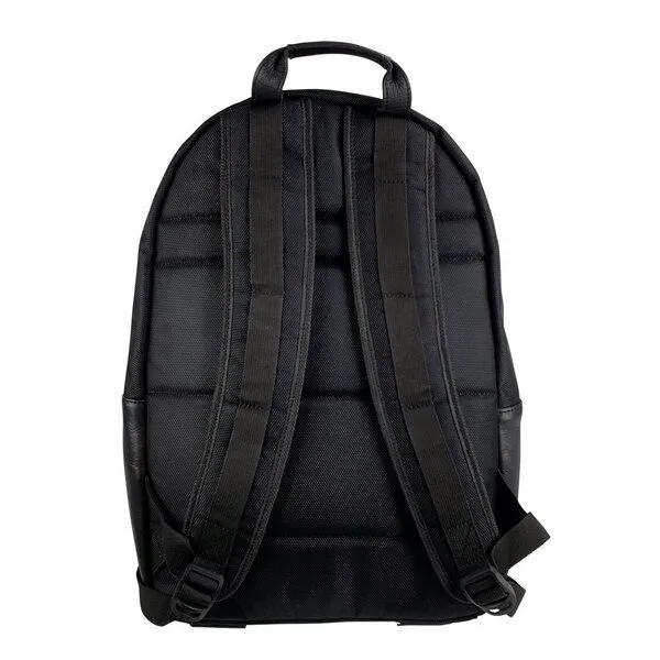 manbefair manbefair City Rucksack Bergen aus recyceltem Nylon Gewebe und Rinds-Leder, Schwarz, – Produktbild 4 von 4