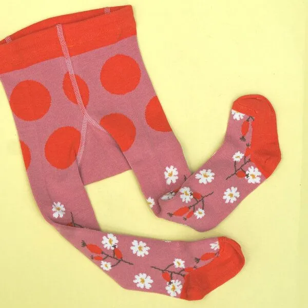 Fräulein Prusselise Fräulein Prusselise Strumpfhose Hagebutte rosa, blumen, bunt gemustert – Produktbild 2 von 4