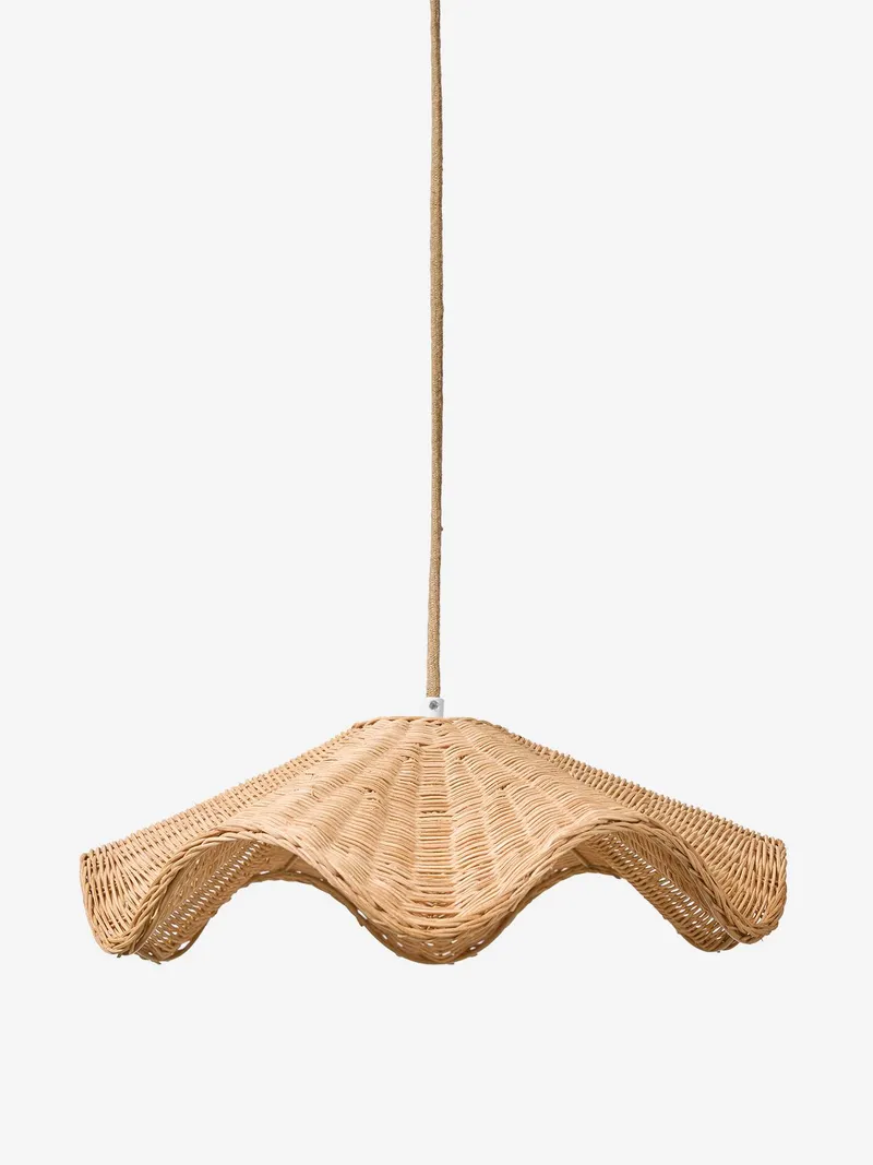 Vertbaudet Rattan-Lampenschirm mit Wellenform Kinderzimmer mokka, Mokka, – Produktbild 2 von 4