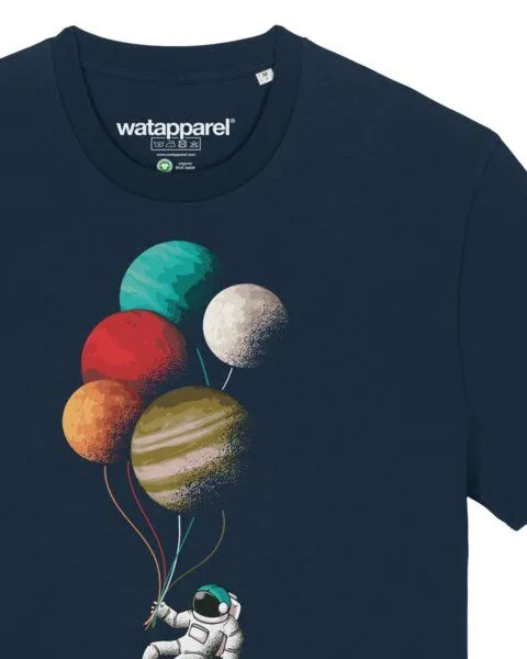watapparel watapparel T-Shirt Unisex Balloon Spaceman, French navy, – Produktbild 3 von 4