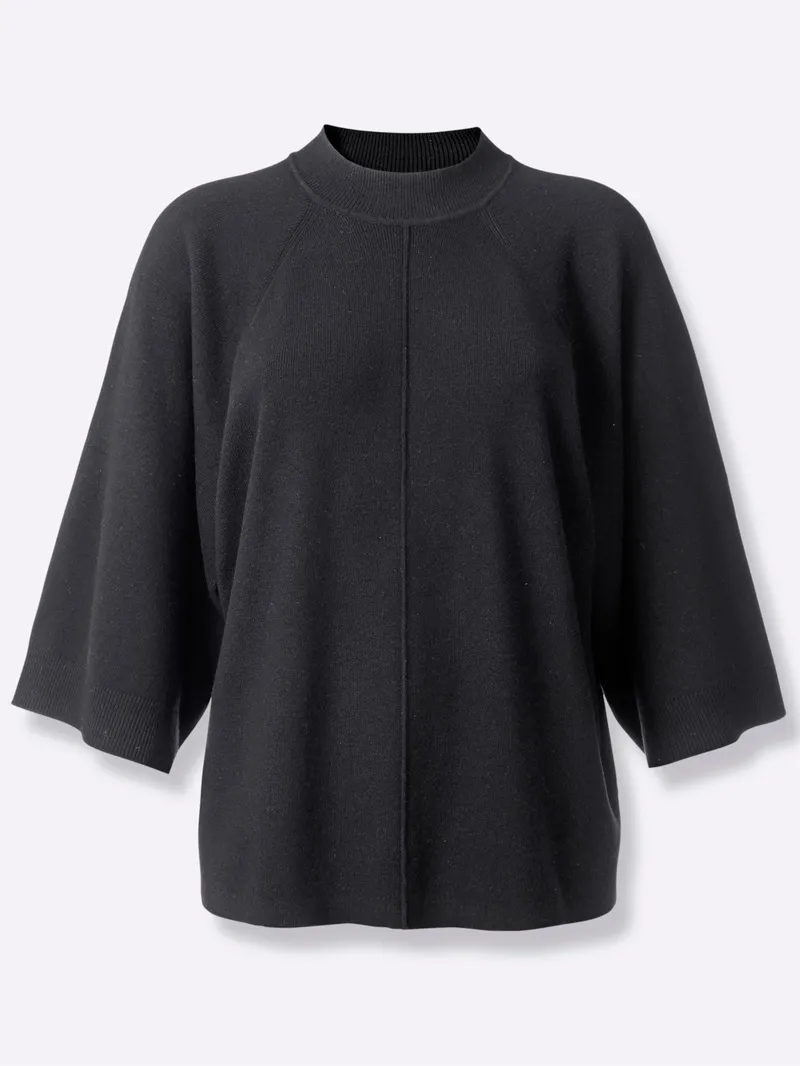 heine 3/4-Arm-Pullover schwarz, Schwarz, – Produktbild 1 von 2