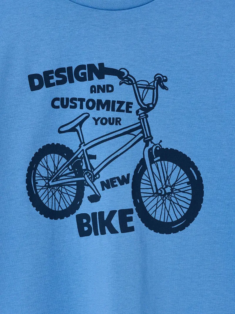 Vertbaudet T-Shirt mit Print für Jungen BASIC mittel, Mittelblau, – Produktbild 2 von 2
