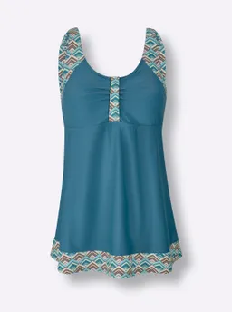 feel good Tankini-Top türkis-violett-bedruckt – Produktbild 1 von 1