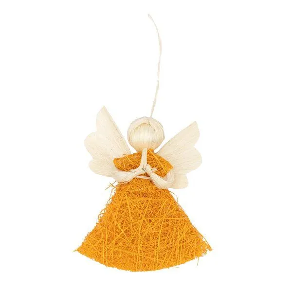 El Puente El Puente Deko-Anhänger "Engel" | Fair Trade & Handmade aus Philippinen, Natur,orange, – Produktbild 1 von 1