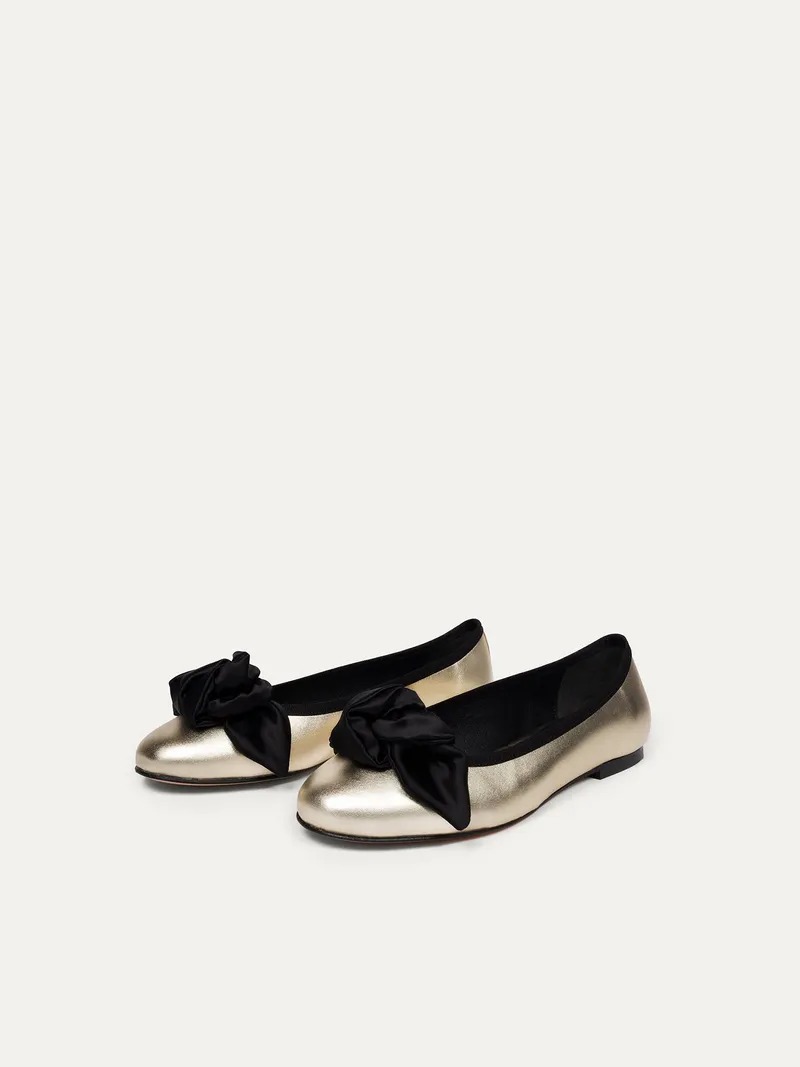 BIKKOU BIKKOU Damen vegan Ballerinas 930am Hearing In Court Hellgold, Gold, – Produktbild 1 von 2