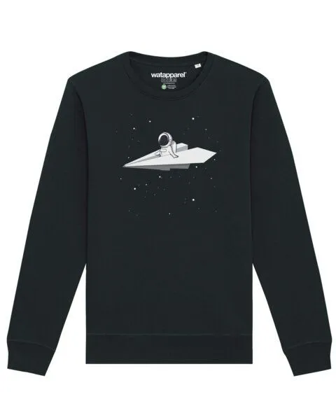 watapparel watapparel Sweatshirt Unisex Fly me to the moon, Black, – Produktbild 1 von 3