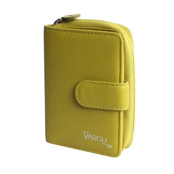 Vargu Vargu Echtleder Geldbörse VINEM 1-A mono, Lime green, – Produktbild 2 von 4