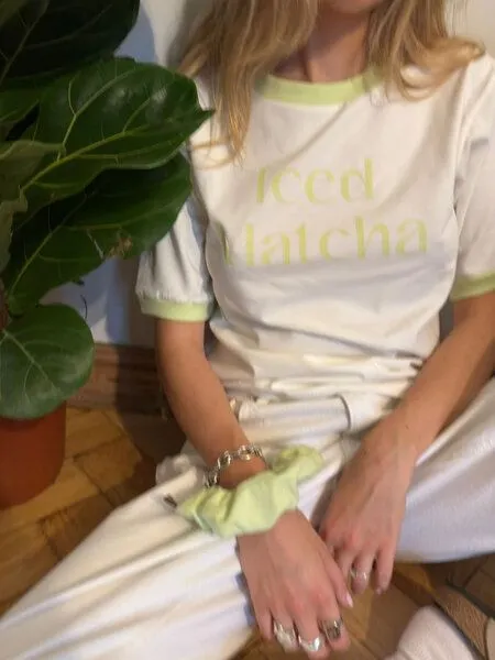 New Orchard New Orchard Vegan T-shirts, Weiß und hellgrün, – Produktbild 4 von 4