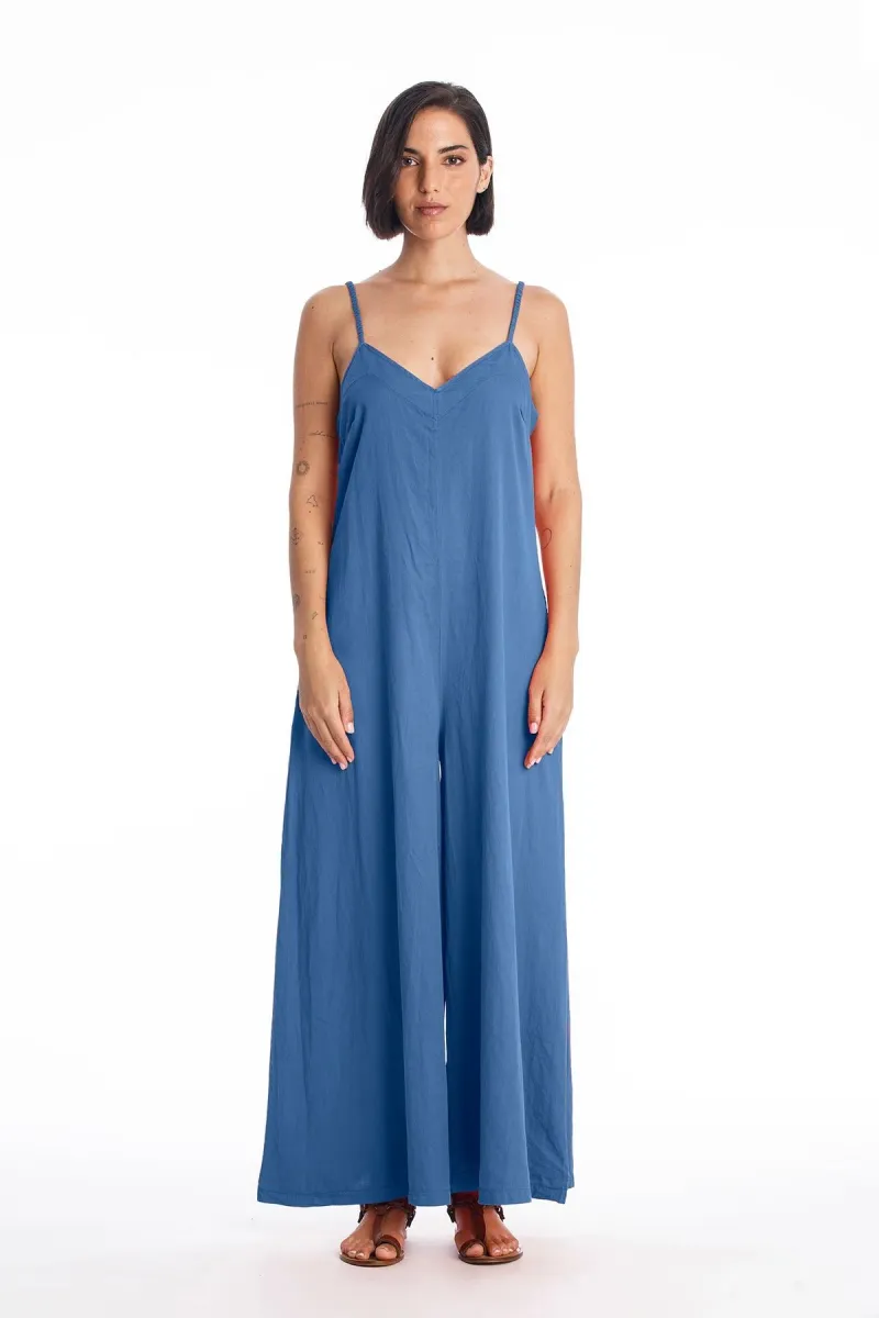 RAVENS VIEW IBIZA RAVENS VIEW IBIZA Damen vegan Jumpsuit Chiara Satin Indigo Blau, Dunkelblau, – Produktbild 1 von 1