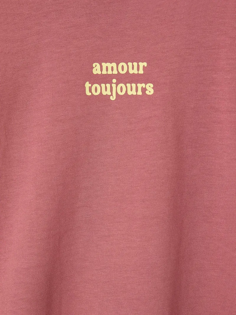 Vertbaudet Shirt mit Schriftzug Mädchen BASIC, Altrosa, – Produktbild 3 von 3