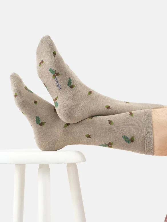 Thought Socken Modell: Scattered Acorns, Tan brown marl, – Produktbild 1 von 1