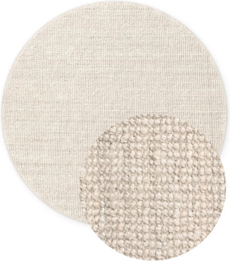 HANSE Home Teppich Jaipur Juteteppich, als Läufer und in Rund, rund, Höhe: 10 mm, 100% Naturfaser, Wohnzimmer, Esszimmer, Schlafzimmer, Weiß, – Produktbild 3 von 6