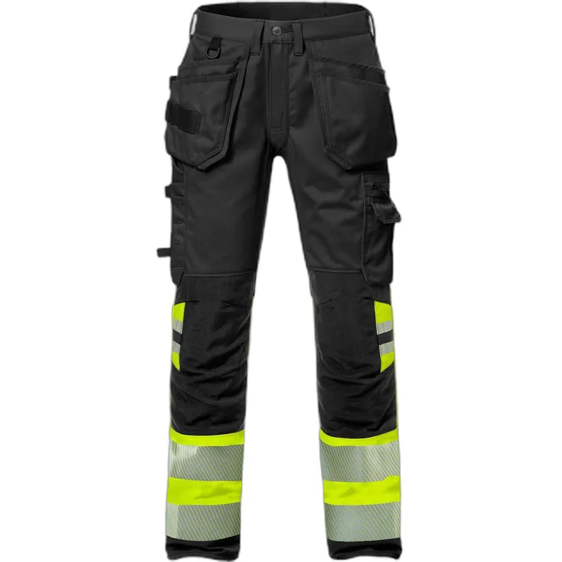 Fristads Hochsichtbare Arbeitshose Klasse 1 Fristads Outdoor 2706 PLU, Gelb, – Produktbild 1 von 2