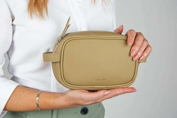 GREVIRO GREVIRO Kulturbeutel "S" aus Kaktusleder (vegan), Beige, – Produktbild 1 von 4