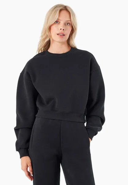 ORGANICATION ORGANICATION SILLIVIA | Essentials Crop-Sweatshirt aus Bio-Baumwolle und recyceltem Polyester, Black, – Produktbild 1 von 4