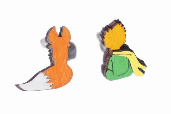 BeWooden BeWooden Der Kleine Prinz Ohrstecker mit Holzdetails Der Prinz und der Fuchs – Produktbild 2 von 4