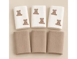 bistyle bistyle Spucktuch BabySpucktücher 6er Set, 20x20 cm, Bio-Baumwolle, kleinen Motiven, (6er Pack, 6-tlg), Basic – Produktbild 1 von 1