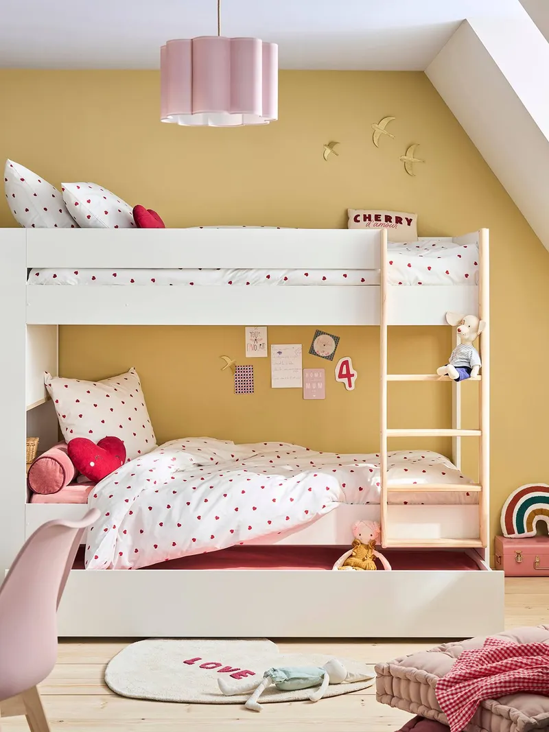Vertbaudet Kinderbett IDAHO mit Stauraum und Gästebett, Weiß, – Produktbild 2 von 4