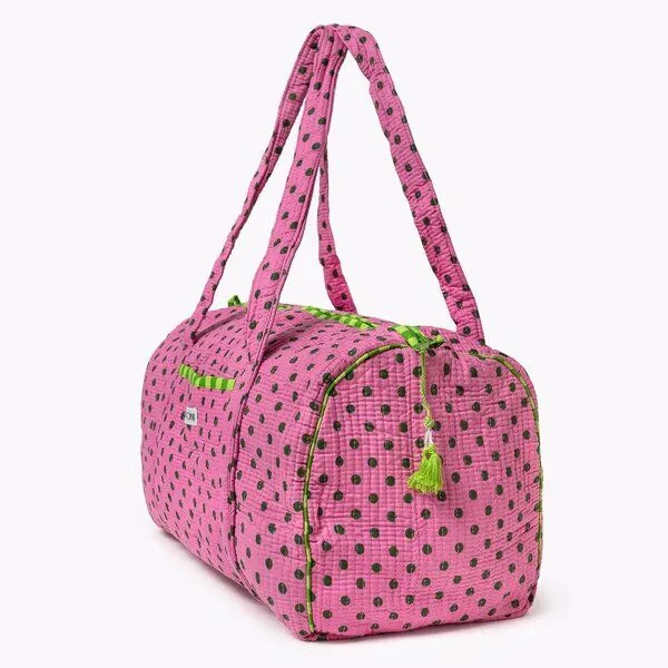KIKOONI KIKOONI handgefertigte große Baumwolltasche "K. Shopper", Dizzy dots lime, – Produktbild 4 von 4