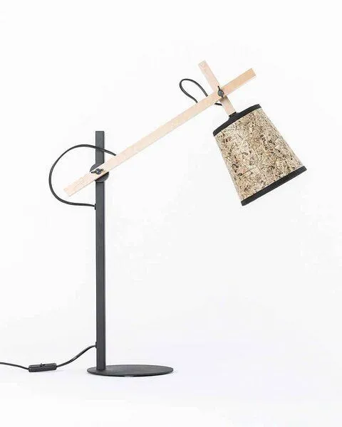 ALMUT von Wildheim ALMUT von Wildheim Schwenkbare Leselampe Tischleuchte aus Holz Lampenschirm aus Almheu – Produktbild 1 von 4