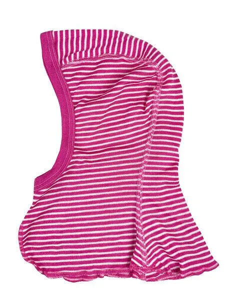 Cosilana Cosilana Kinder Schlupfmütze Unterziehmütze Schurwolle (kbT) Seide, Pink-geringelt, – Produktbild 1 von 1