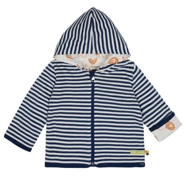 loud + proud loud + proud Wendejacke mit Kapuze Löwe, GOTS-zertifiziert, Ultramarin (blau), – Produktbild 1 von 3